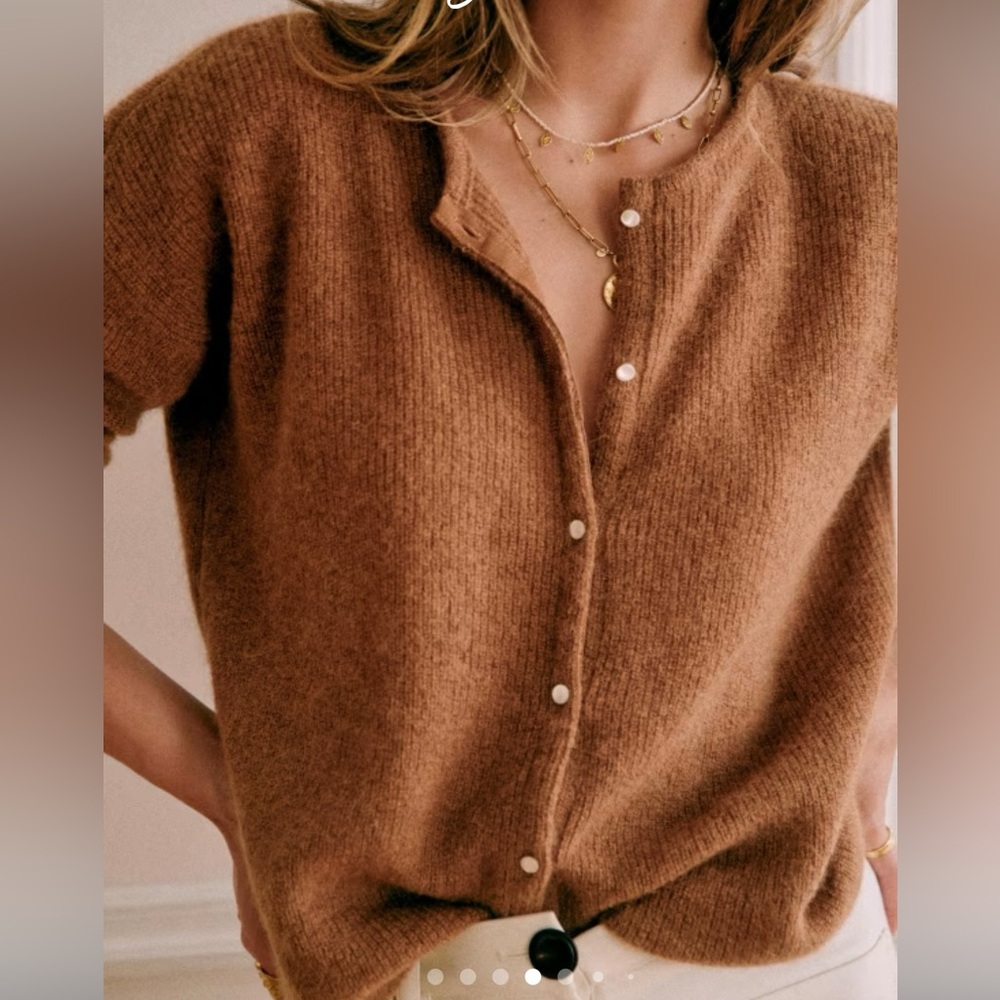 Sezane Brown Cardigan Sweater